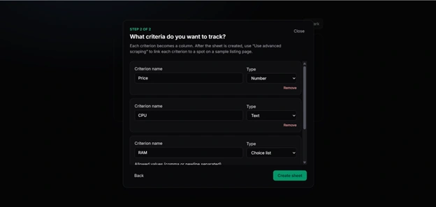 Share link — one URL for the whole sheet